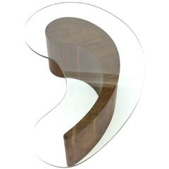 Walnut Biomorphic Comma Form Coffee Table