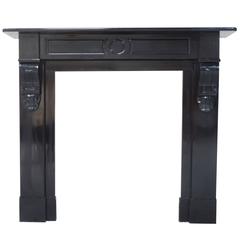 19th Century Napoleon III Antique Belgian Black Marble Fireplace