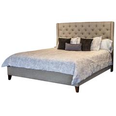 Bay Belgian Linen Tufted King Bed