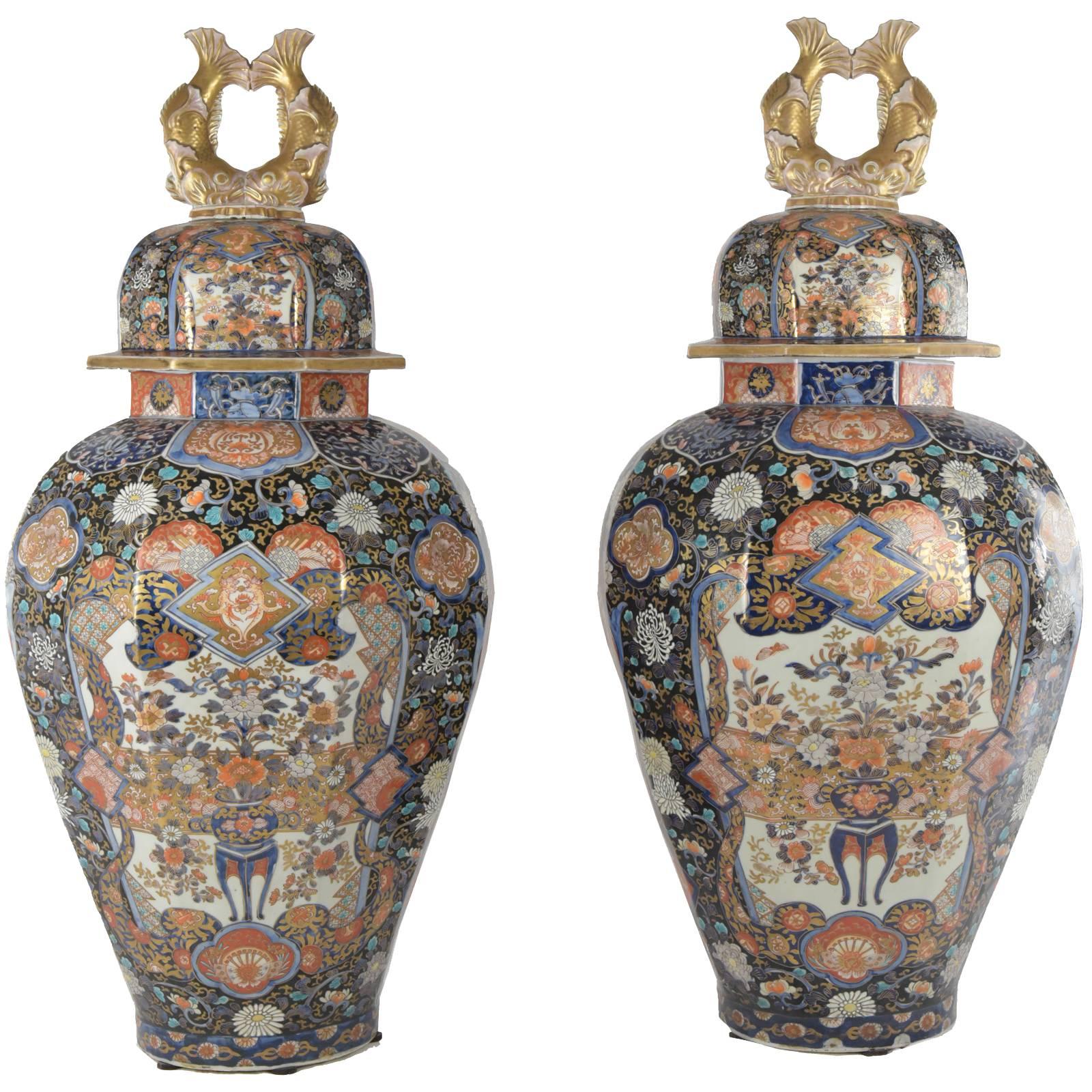 Pair of Imari Vases from the Estate of F.D. Roosevelt