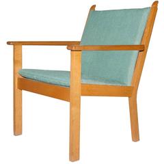 Hans J. Wegner Oak Lounge Chair by GETAMA