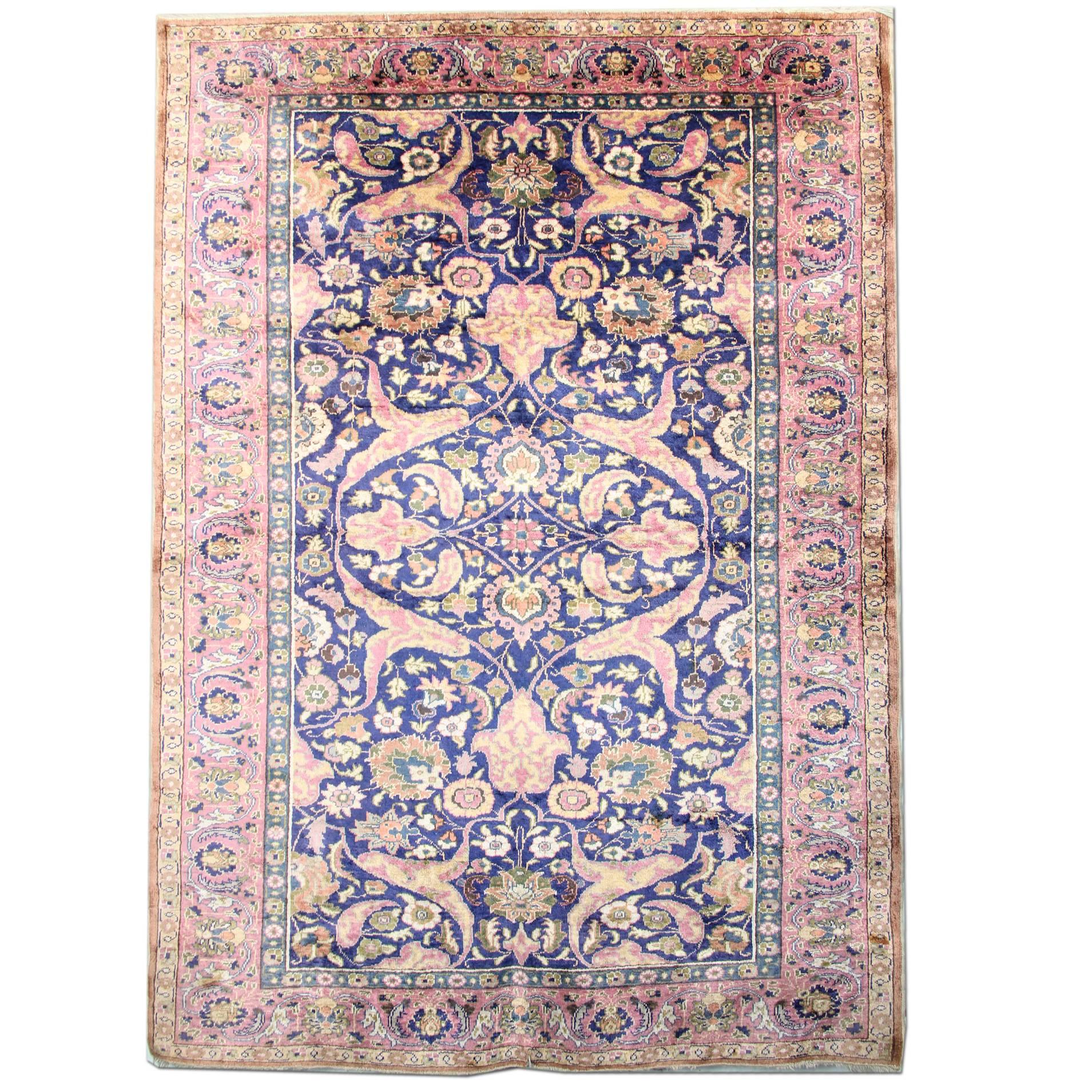 Antique Rugs Pure Silk Rugs, Turkish Rugs Oriental Handmade Carpet from Turkey 