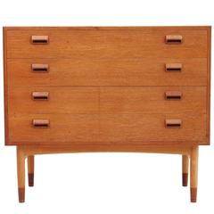 Teak and Beech Chest of Drawers by Børge Mogensen for Søborg Møbelfabrik