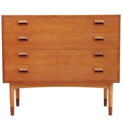 Teak and Beech Chest of Drawers by Børge Mogensen for Søborg Møbelfabrik