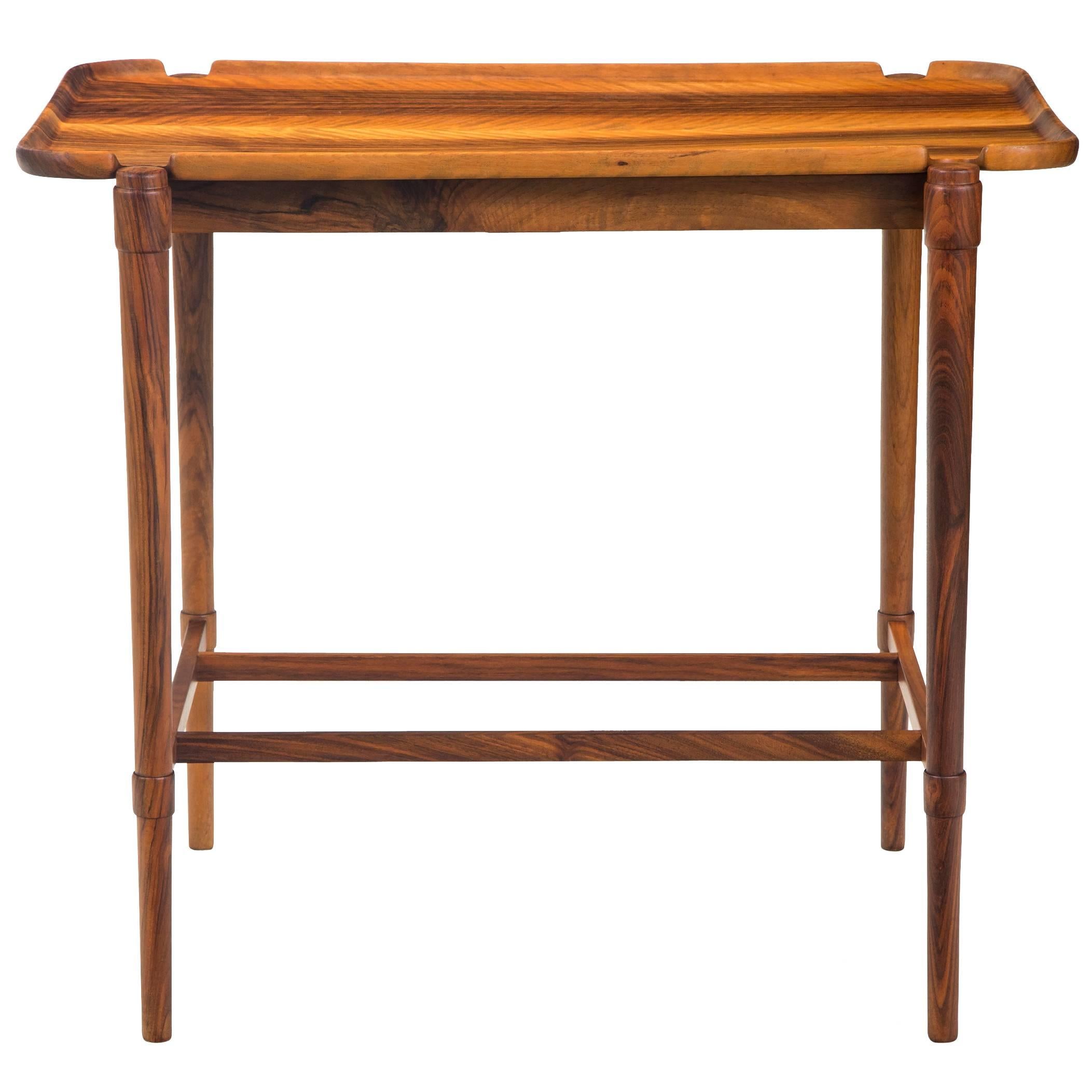 A Rare Early Solid Walnut Tray-top Table, With Production Stamp Number 1