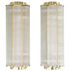 LASSCO Art Deco Style Brass Wall Lights