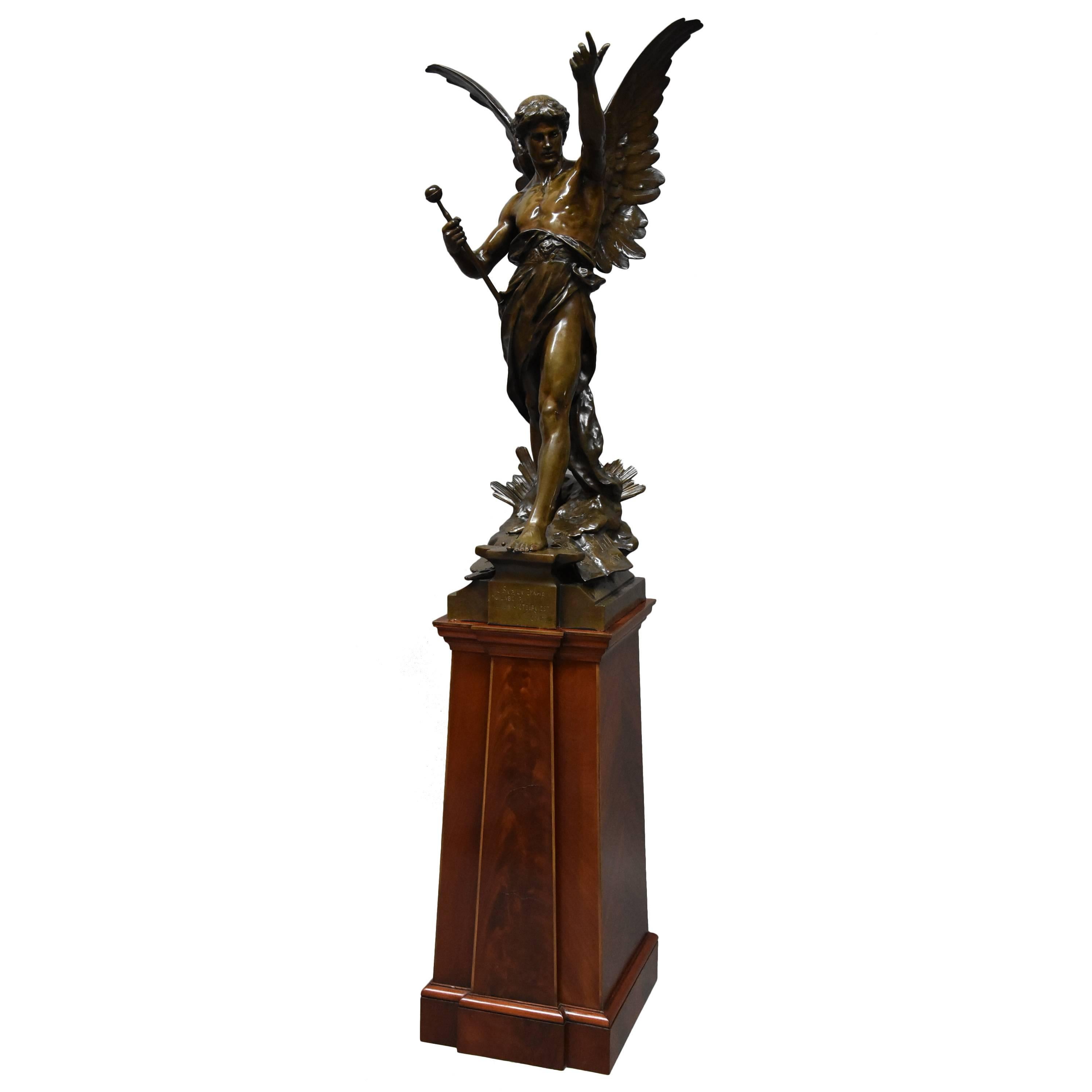 Superb Quality 19th Century French Bronze Le Genie du Travail, Emile Picault