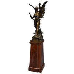 Superbe qualité bronze français du 19ème siècle Le Genie du Travail, Emile Picault