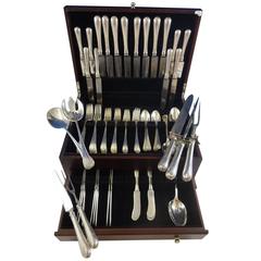 Antique Jefferson by Gorham Sterling Silver Flatware Service for 8, Set 80 Pieces Dinner