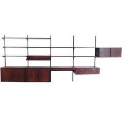 Danish Wall-Mounted Shelving Unit by Kai Kristiansen for FM Møbler in Rosewood