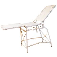 Vintage Industrial French Military Folding Medical Table 1