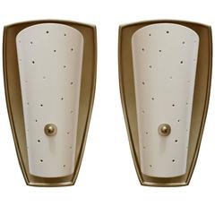 Pair of French Mid-Century Wall Lights Sconces, 1950s 7