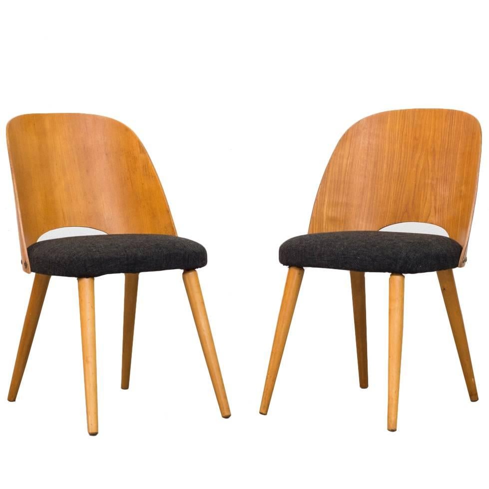 Pair of Thonet Barrel Back Beech Dining Chairs