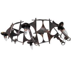 Spanish Brutalist Iron Chandelier, 1960s 7