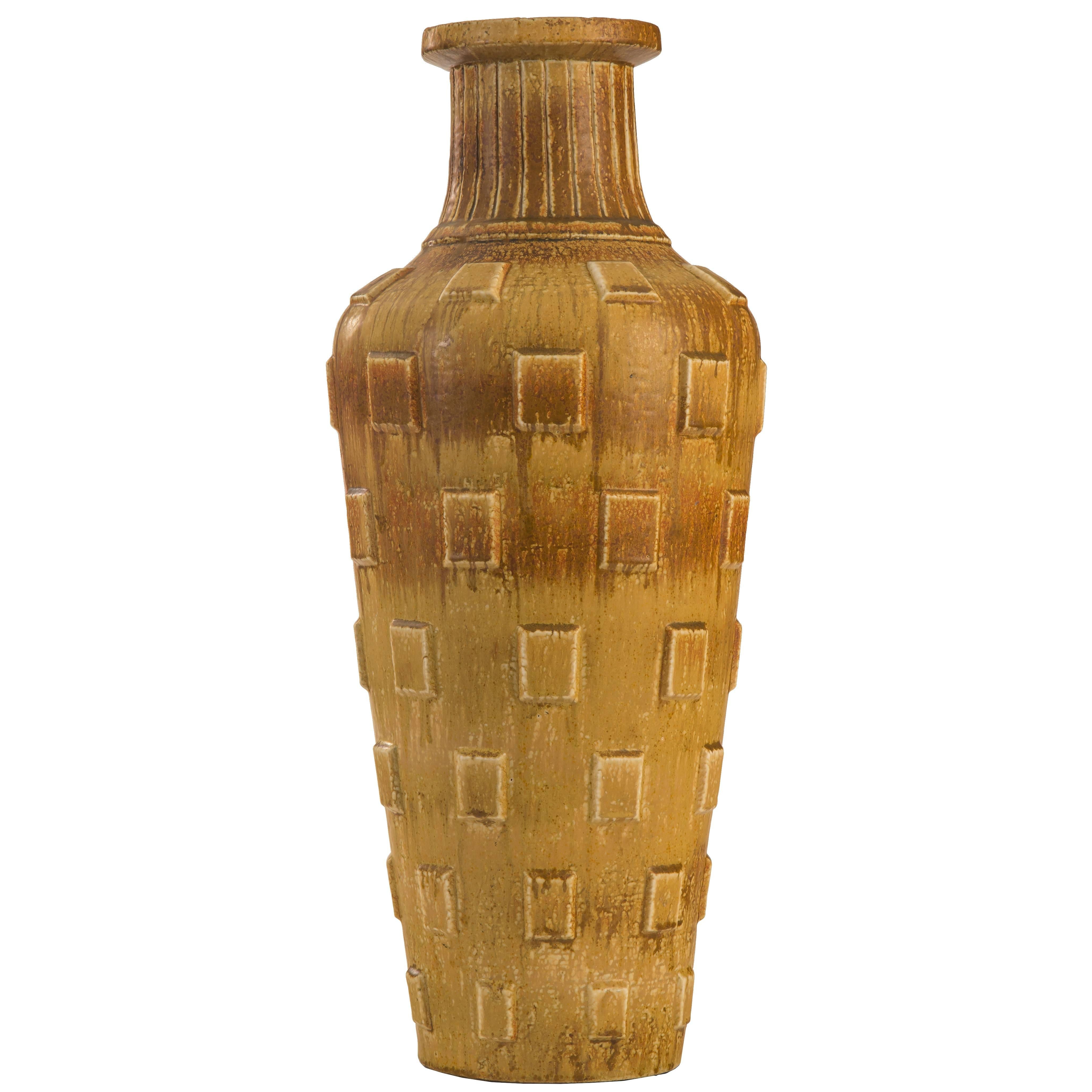 Gunnar Nylund for Rörstrand, Monumental Swedish Glazed Stoneware Vase