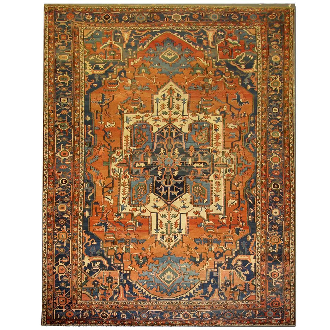 Antique Persian Rugs, Serapi Carpet from Heriz