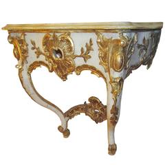 19th Century Cream and Gilt Italian Console 1