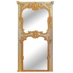 Louis XV Style Painted and Gilt Trumeau
