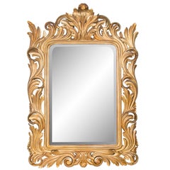19th Century Italian Rococo Gilt Carved Mirror