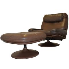 Vintage De Sede Lounge Armchair and Ottoman 3