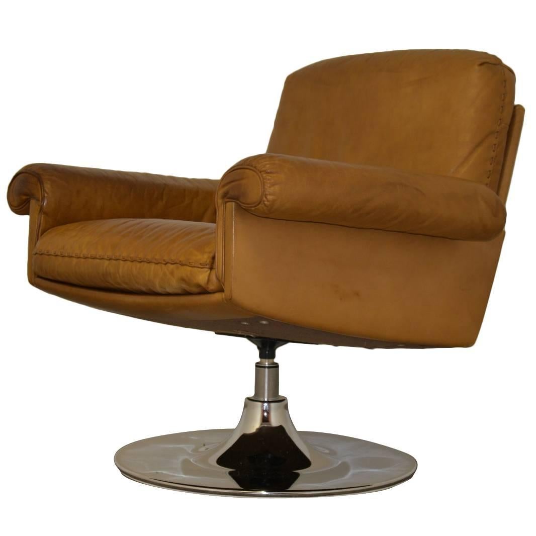 Vintage De Sede DS 31 Lounge Swivel Armchair 1970`s For Sale