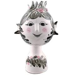 Unique, Hand-Painted Bjorn Wiinblad 1918-2006, Vase in Polychrome Ceramic