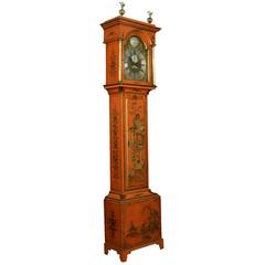 George III Chinoiserie Japanned Longcase Clock