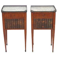 Pair of Antique French Marble-Top Stands Pair of Antique French Marble-Top Stands