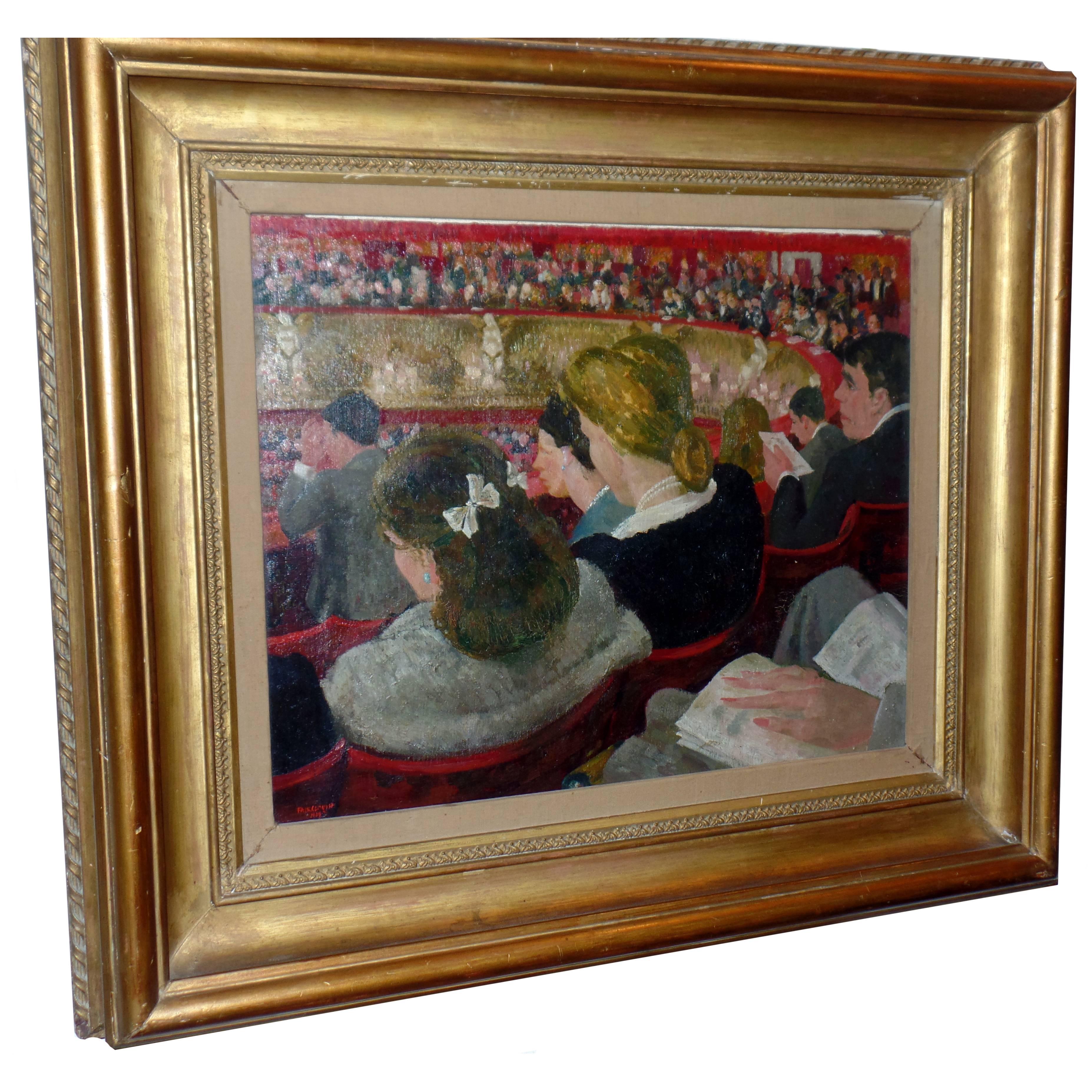 "Upper Circle Convent Garden" Painting Signed W. Fairclough For Sale
