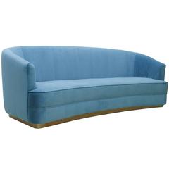 Saga Sofa in Cotton Velvet Fabric Brass Base 3
