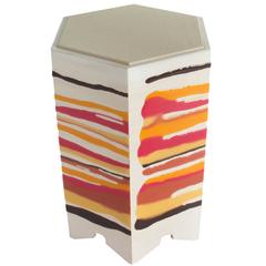 Drip or Fold Side Table in Ash, Resin and Leather 3