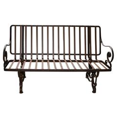 Antique French Iron Park Bench 12
