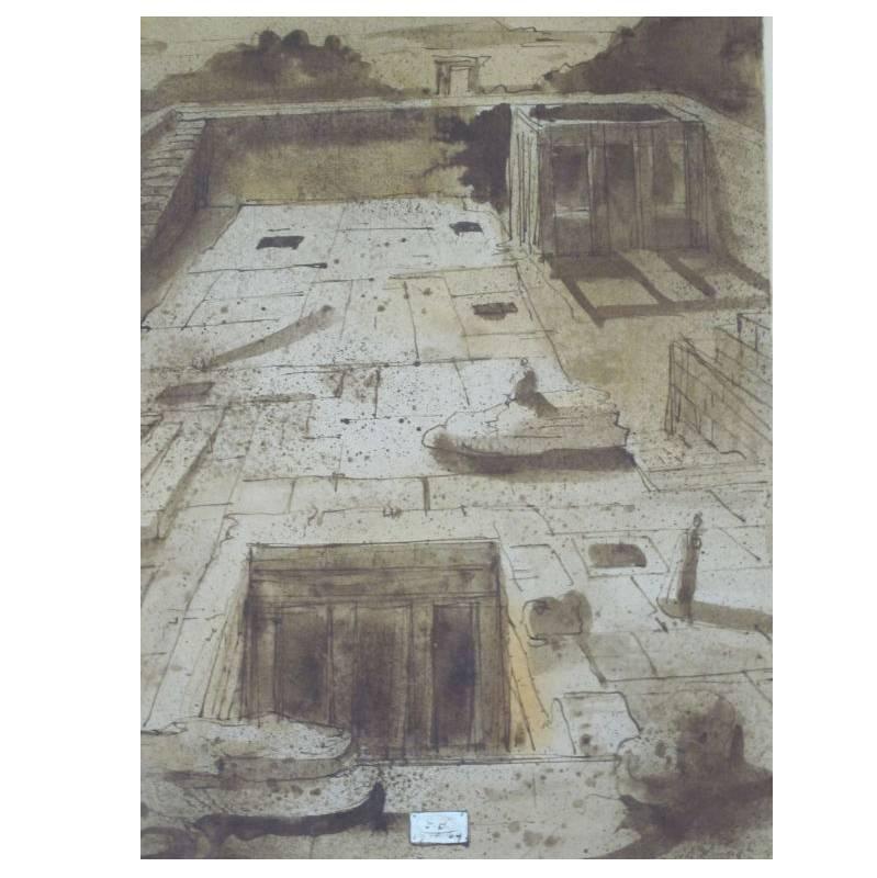 "The Temple of Dendur" Painting by Eugene Berman For Sale