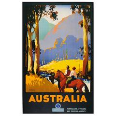 Original Antique 1920s Travel Advertising Poster by James Northfield "Australia"