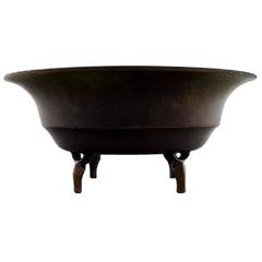 Rare Just Andersen Art Deco Bronze Bowl, Denmark, 1930s-1940s