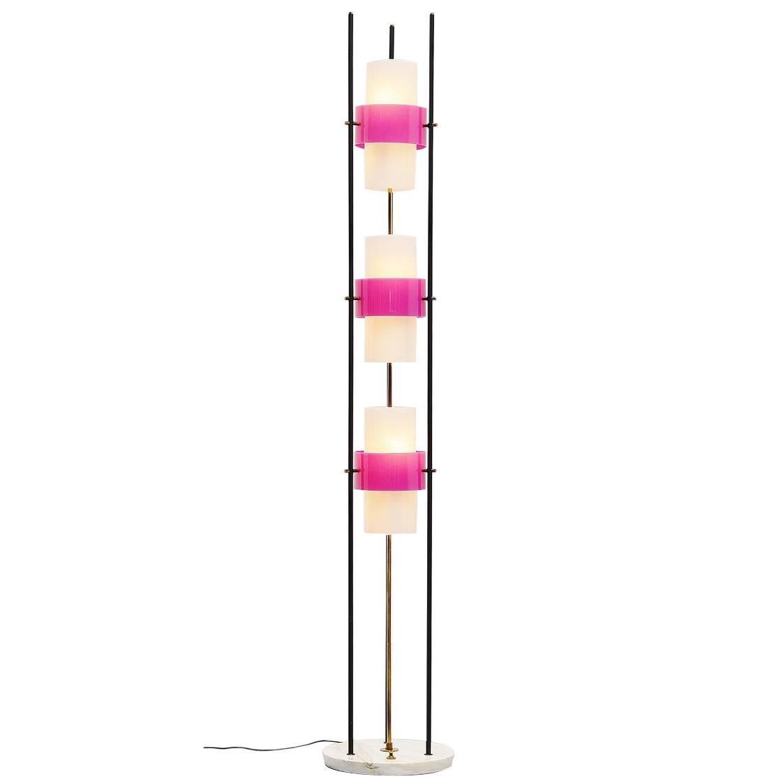 Stilnovo Floor Lamp Marble and Plexi, Italy, 1960 For Sale