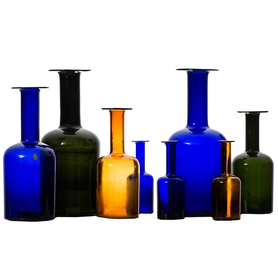 Otto Brauer Glass Vases Produced by Kastrup Holmegaard in Denmark