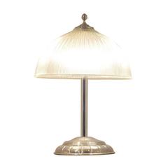 French Art Deco 1930s Chrome and Glass "Palace" Desk Table Lamp, Pertzel Style 7