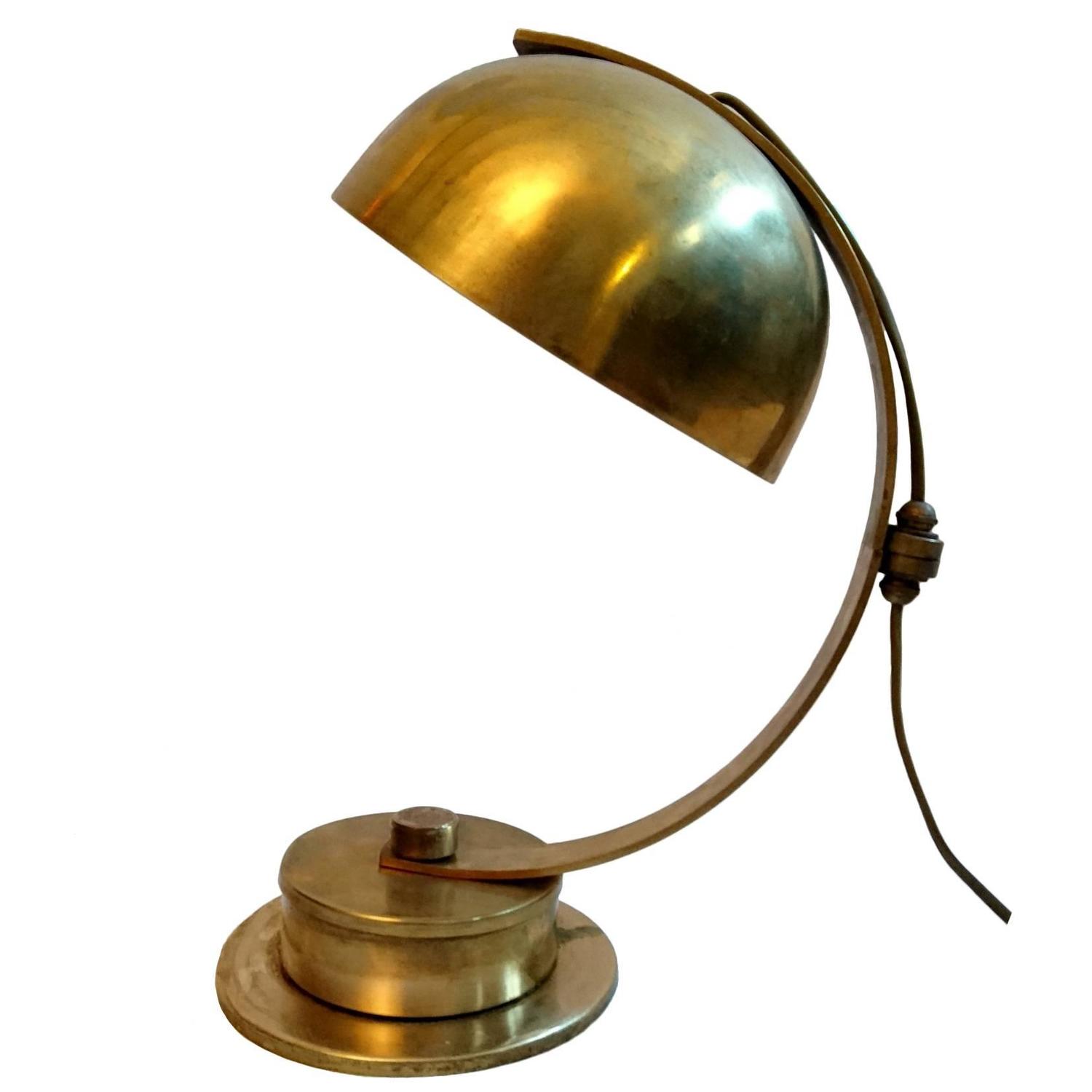 Art Deco Swivel Desk Lamp in Brass For Sale at 1stdibs