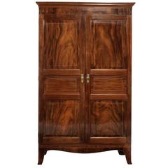 Antique George III Flame Mahogany Channel Islands Wardrobe