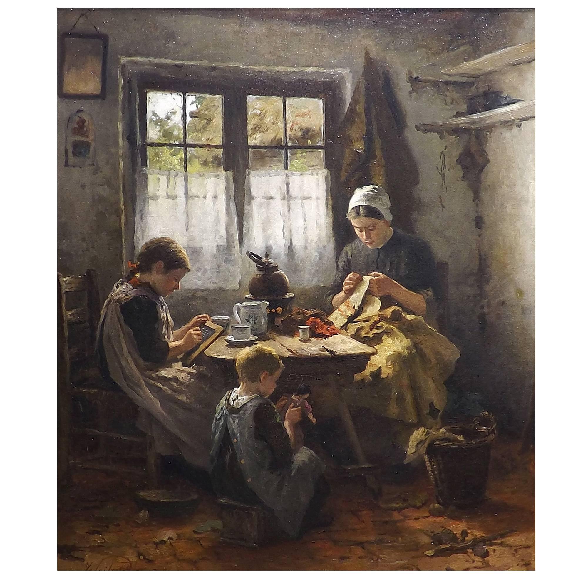 'Homework' Original Oil by Johannes Weiland
