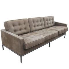 Florence Knoll Brown Leather Sofa 8