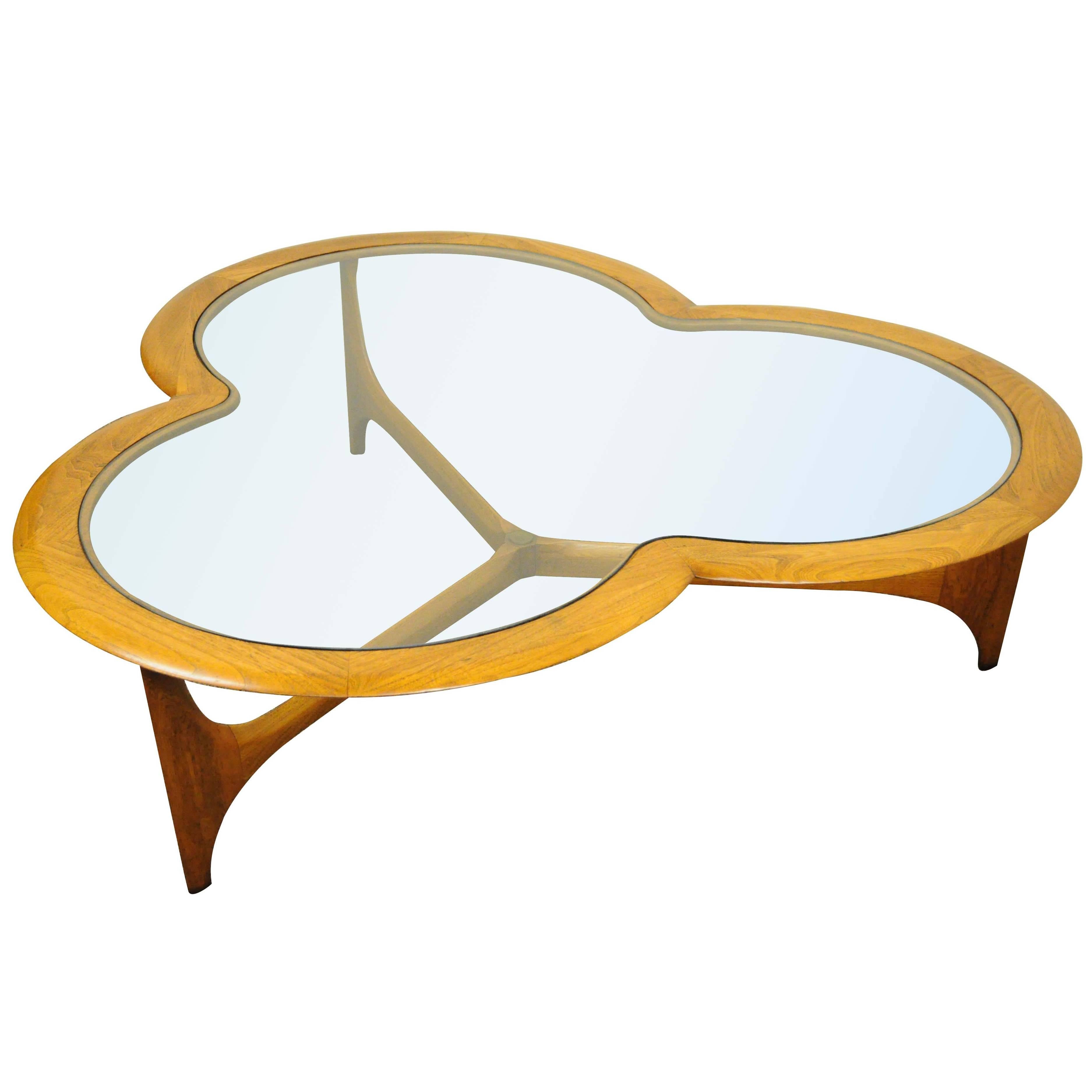 Vintage Lane Three Leaf Clover Mid-Century Modern Coffee Table Kagan Style