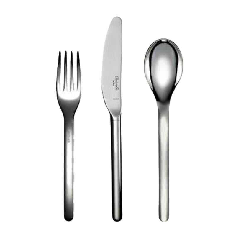 Tenere by Christofle France Stainless Steel Flatware Set for 12 Service, New