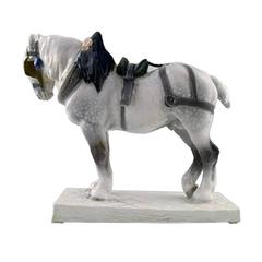 Vintage Percheron Horse / French Workhorse in Harness, Royal Copenhagen Figurine