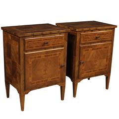 20th Century Pair of Italian Bedside Table in Louis XVI Style