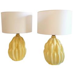 Pair of Lamps in Shape of Banana Bunches, Italy