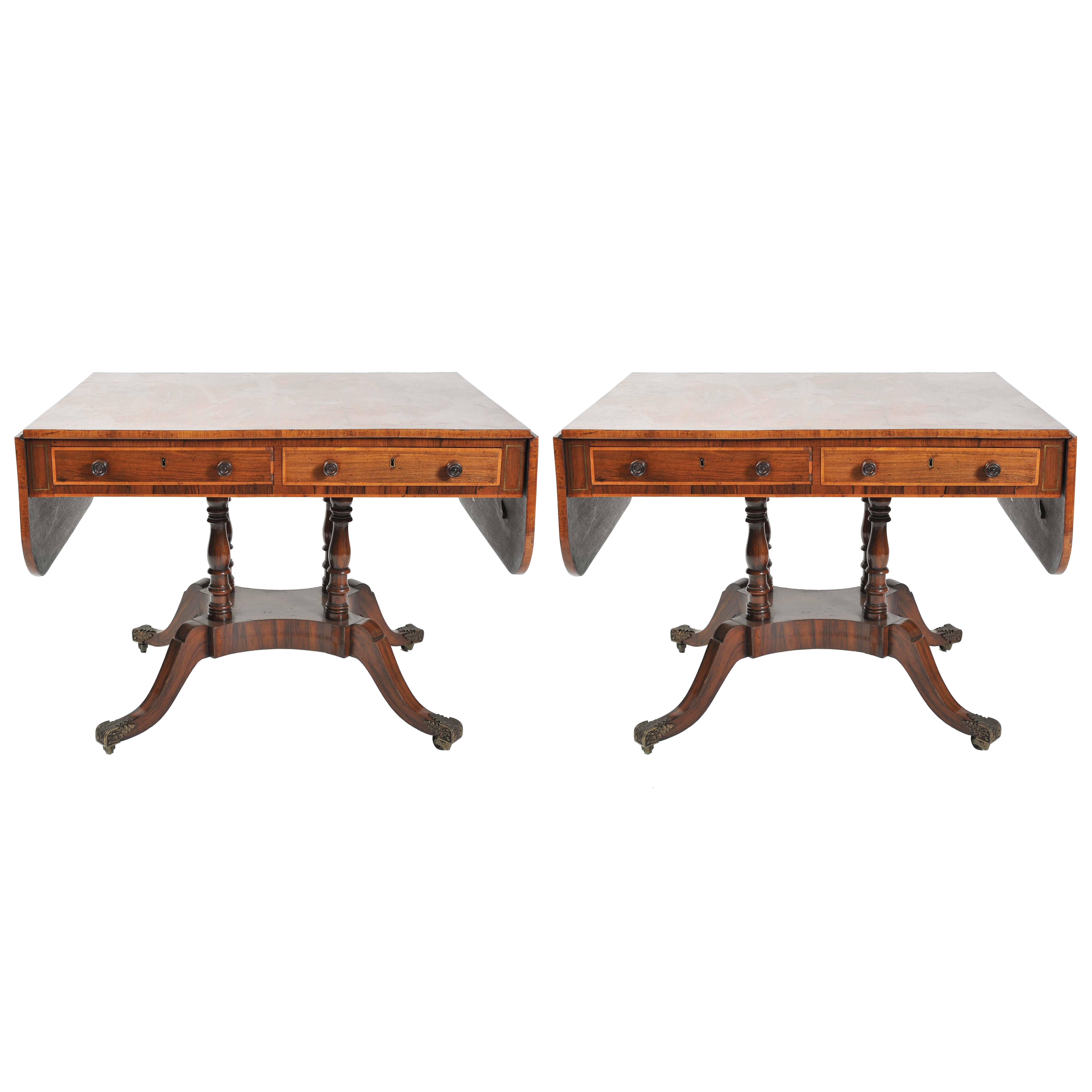 Pair of Regency Sofa Tables For Sale