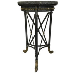 Handsome Neoclassic Marble and Iron Side Table