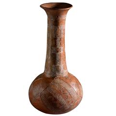 Ancient Cypriot Early Bronze Age Incised Bottle, 2400 BC